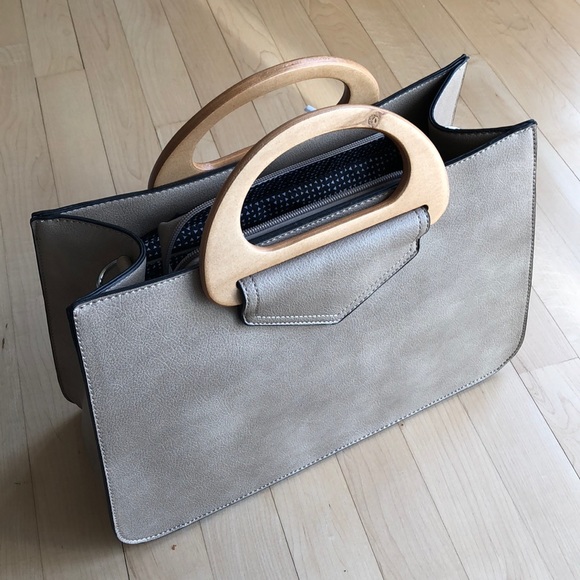 Vegan leather satchel or cross body bag - Picture 2 of 6